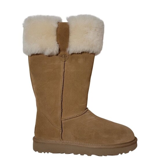 NEW UGG Suhenny Wool Boots Womens 6 Suede Winter Cozy Fur Warm Boho - Picture 1 of 11